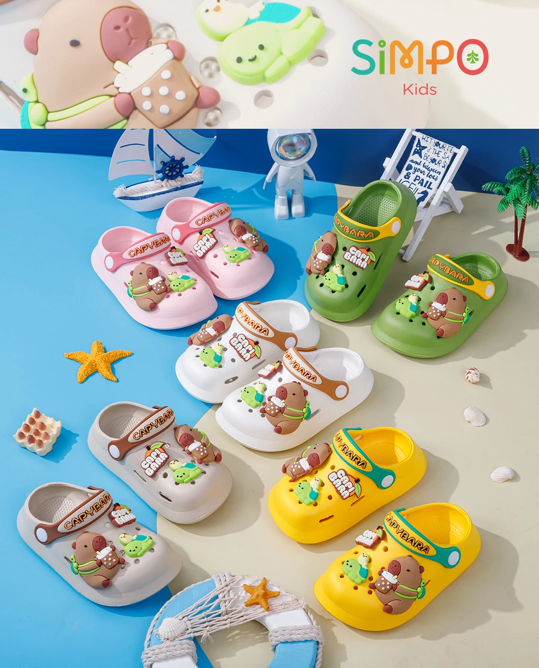 Cute Capybara Summer Kids' Garden Clogs Shoes Boys & Girls Beach Sandal Kids Lightweight Breathable Slip On Baby Slippers Cute Capybara Summer Kids' Garden Clogs Shoes Boys & Girls Beach Sandal Kids Lightweight Breathable Slip On Baby Slippers