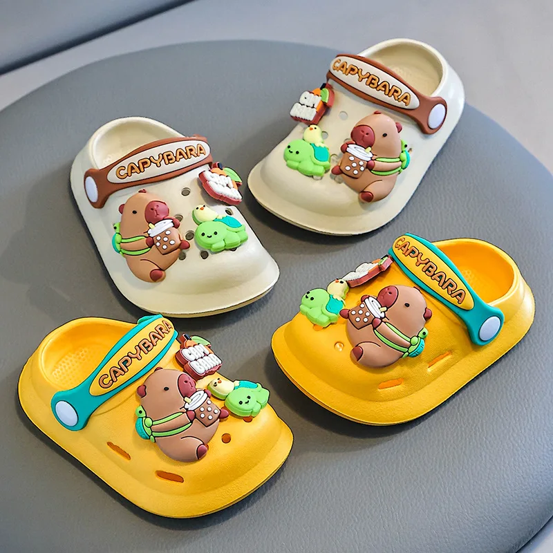 Cute Capybara Summer Kids' Garden Clogs Shoes Boys & Girls Beach Sandal Kids Lightweight Breathable Slip On Baby Slippers - Image 2