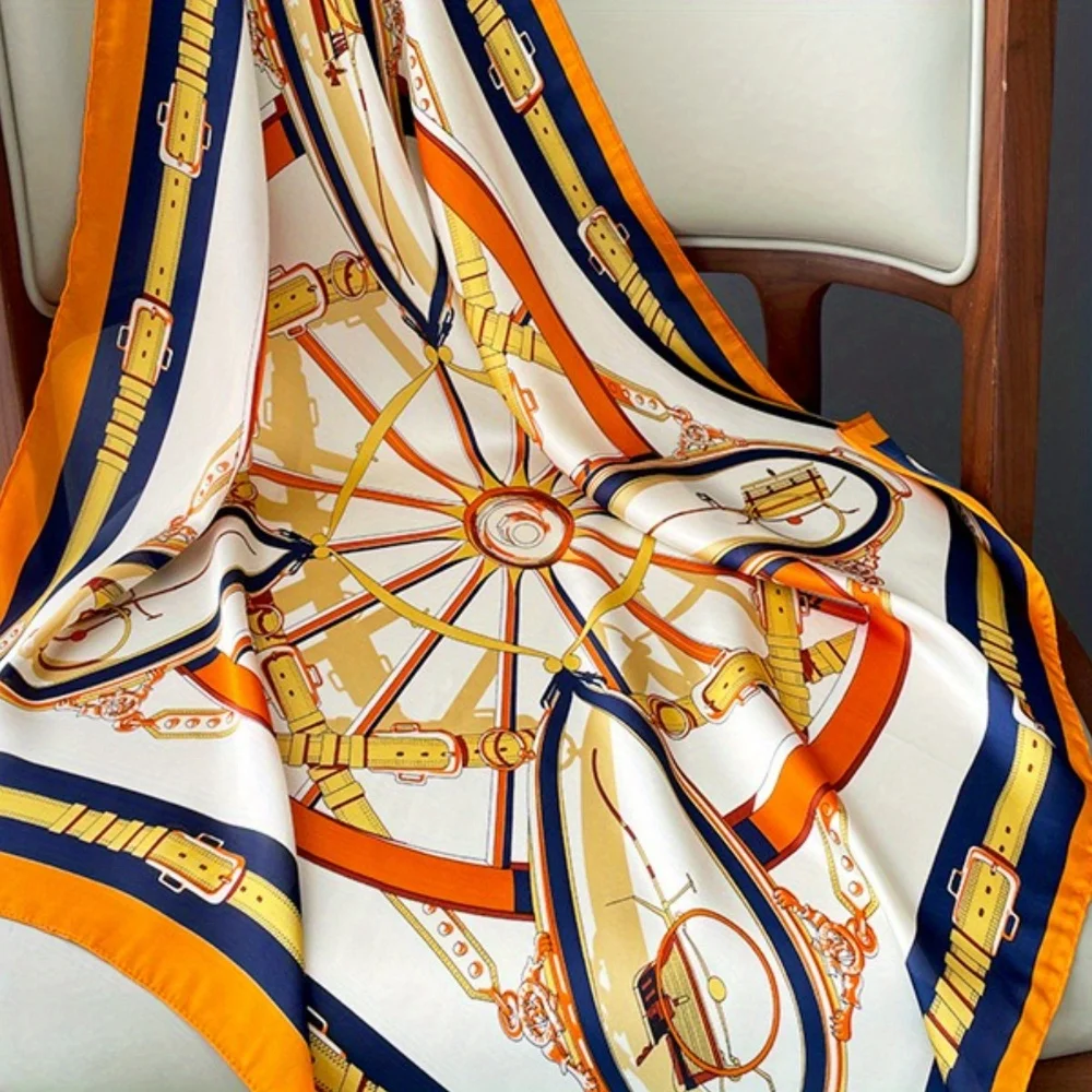 2025 new fashion pattern silk scarf professional spring and autumn scarf foreign style scarf scarf decoration