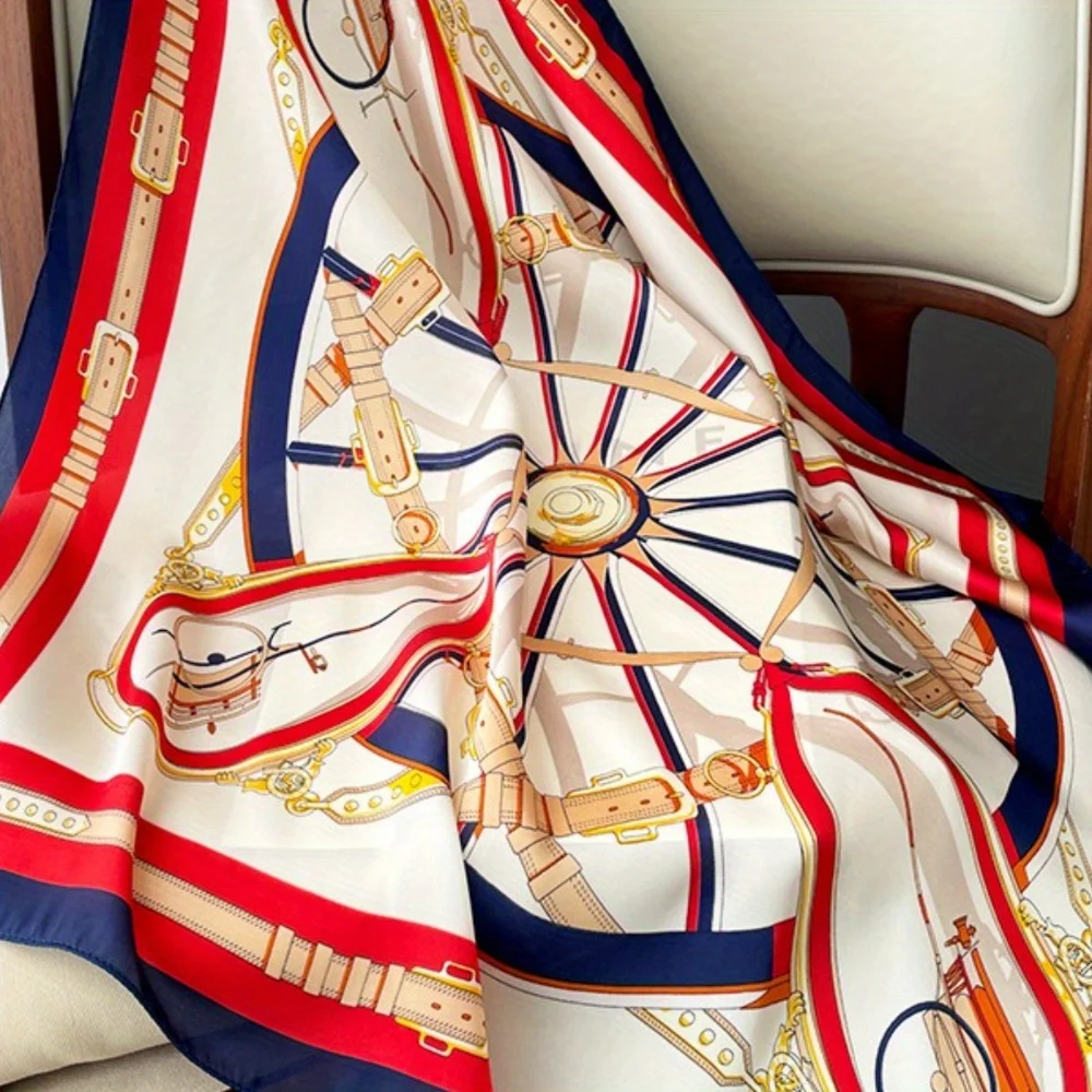 2025 new fashion pattern silk scarf professional spring and autumn scarf foreign style scarf scarf decoration