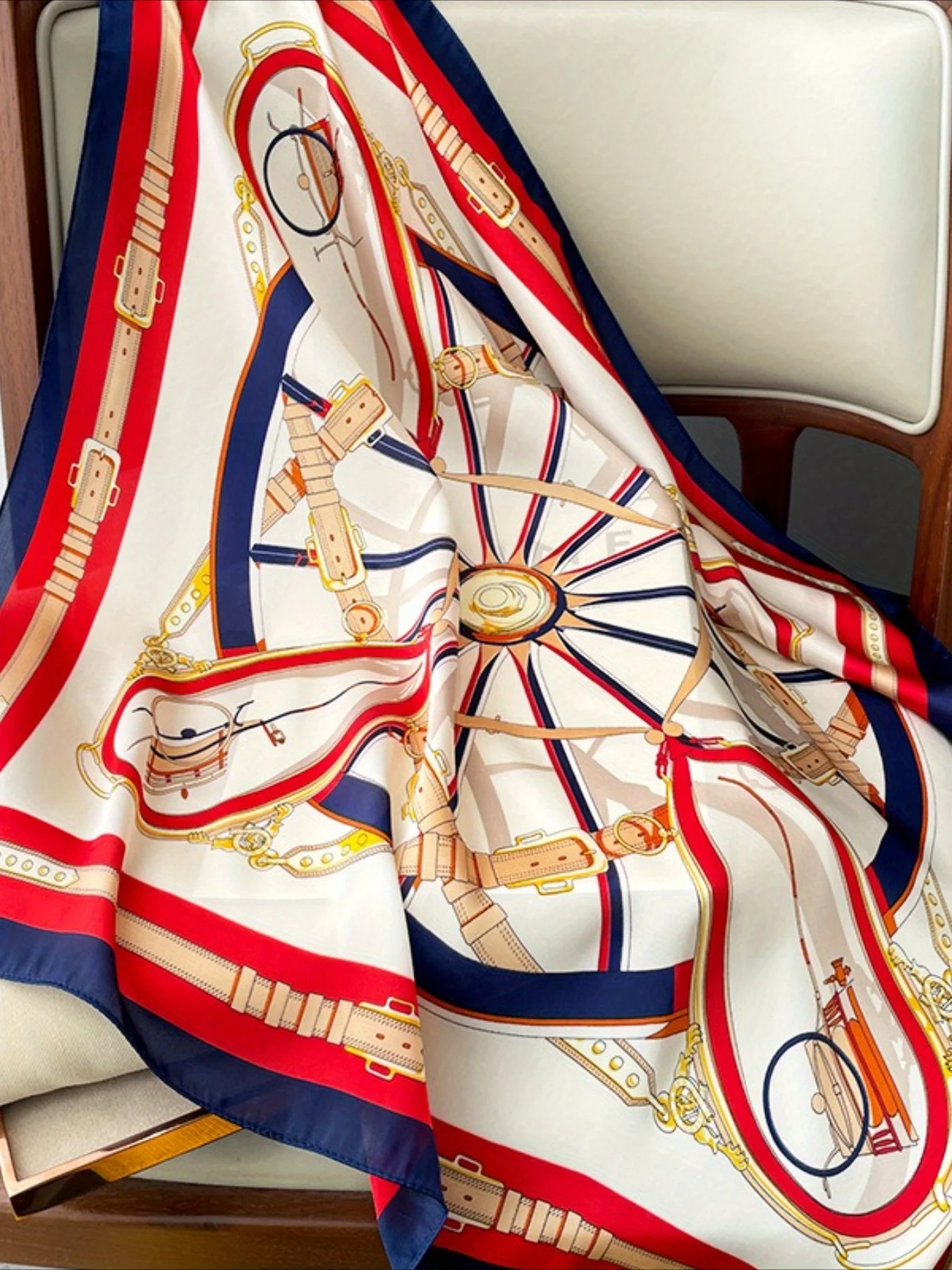 2025 new fashion pattern silk scarf professional spring and autumn scarf foreign style scarf scarf decoration