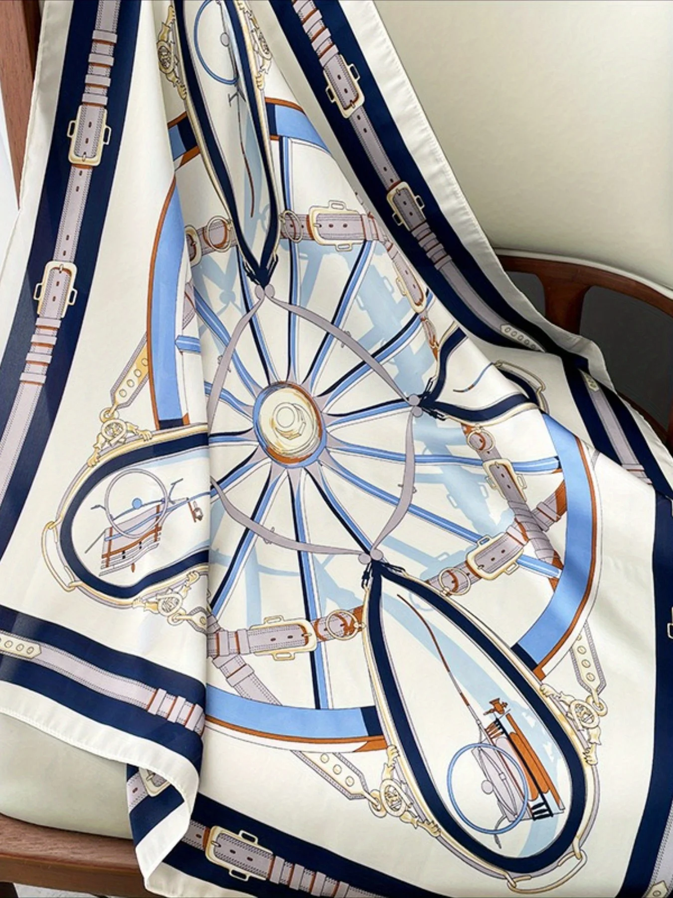 2025 new fashion pattern silk scarf professional spring and autumn scarf foreign style scarf scarf decoration