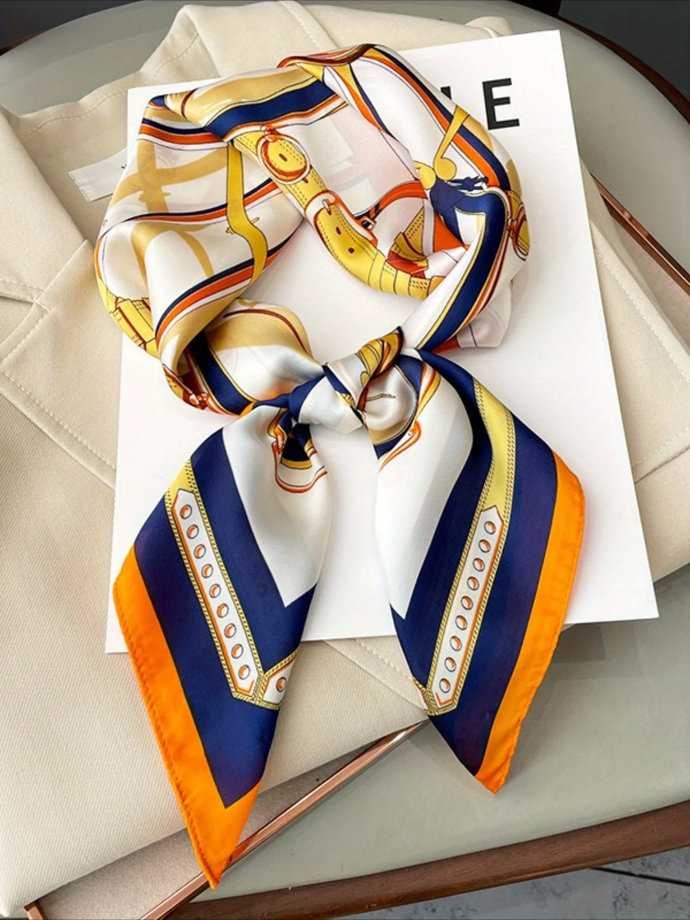 2025 new fashion pattern silk scarf professional spring and autumn scarf foreign style scarf scarf decoration