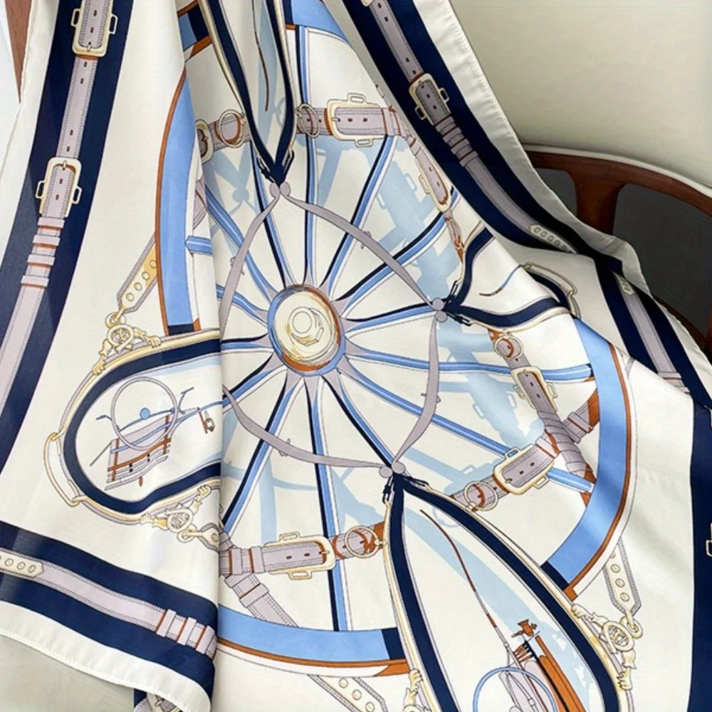 2025 new fashion pattern silk scarf professional spring and autumn scarf foreign style scarf scarf decoration