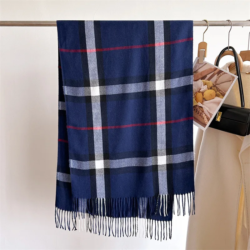 New Women Men Winter Plaid Cashmere Like Blanket Scarf Design Thick Warm Pashmina Shawl Wraps With Tassel Poncho Stoles Echarpe New Women Men Winter Plaid Cashmere Like Blanket Scarf Design Thick Warm Pashmina Shawl Wraps With Tassel Poncho Stoles Echarpe