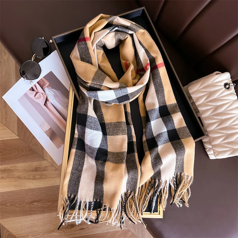 New Women Men Winter Plaid Cashmere Like Blanket Scarf Design Thick Warm Pashmina Shawl Wraps With Tassel Poncho Stoles Echarpe New Women Men Winter Plaid Cashmere Like Blanket Scarf Design Thick Warm Pashmina Shawl Wraps With Tassel Poncho Stoles Echarpe