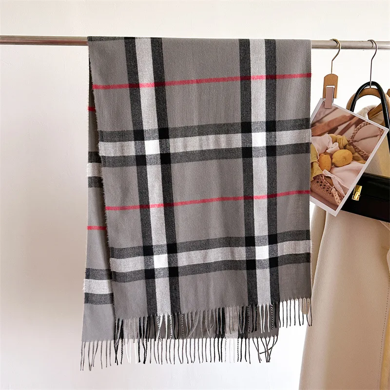 New Women Men Winter Plaid Cashmere Like Blanket Scarf Design Thick Warm Pashmina Shawl Wraps With Tassel Poncho Stoles Echarpe New Women Men Winter Plaid Cashmere Like Blanket Scarf Design Thick Warm Pashmina Shawl Wraps With Tassel Poncho Stoles Echarpe