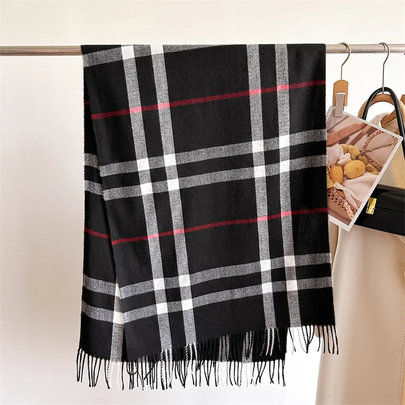 New Women Men Winter Plaid Cashmere Like Blanket Scarf Design Thick Warm Pashmina Shawl Wraps With Tassel Poncho Stoles Echarpe New Women Men Winter Plaid Cashmere Like Blanket Scarf Design Thick Warm Pashmina Shawl Wraps With Tassel Poncho Stoles Echarpe