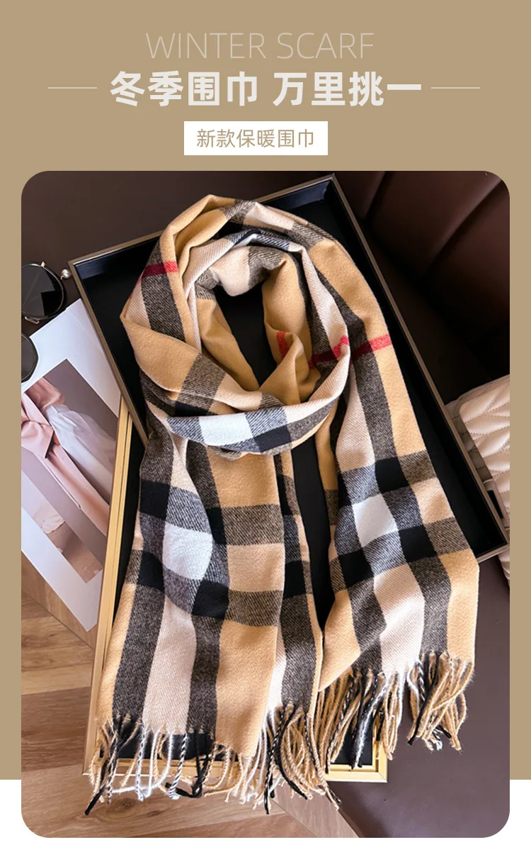 New Women Men Winter Plaid Cashmere Like Blanket Scarf Design Thick Warm Pashmina Shawl Wraps With Tassel Poncho Stoles Echarpe New Women Men Winter Plaid Cashmere Like Blanket Scarf Design Thick Warm Pashmina Shawl Wraps With Tassel Poncho Stoles Echarpe