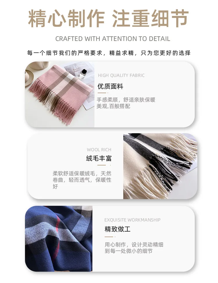 New Women Men Winter Plaid Cashmere Like Blanket Scarf Design Thick Warm Pashmina Shawl Wraps With Tassel Poncho Stoles Echarpe New Women Men Winter Plaid Cashmere Like Blanket Scarf Design Thick Warm Pashmina Shawl Wraps With Tassel Poncho Stoles Echarpe