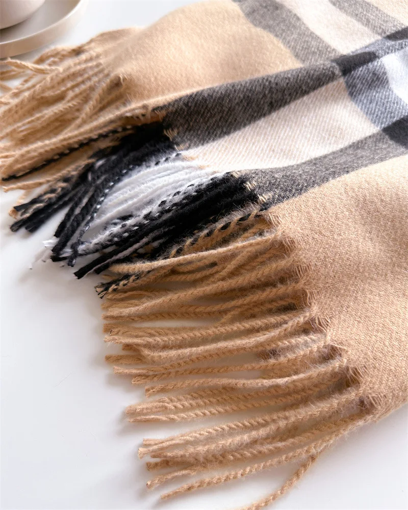 New Women Men Winter Plaid Cashmere Like Blanket Scarf Design Thick Warm Pashmina Shawl Wraps With Tassel Poncho Stoles Echarpe New Women Men Winter Plaid Cashmere Like Blanket Scarf Design Thick Warm Pashmina Shawl Wraps With Tassel Poncho Stoles Echarpe