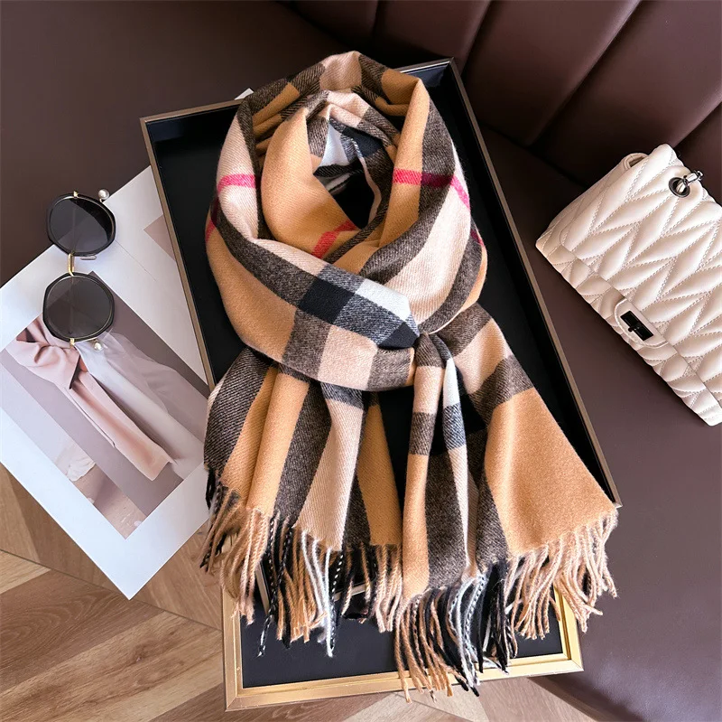 New Women Men Winter Plaid Cashmere Like Blanket Scarf Design Thick Warm Pashmina Shawl Wraps With Tassel Poncho Stoles Echarpe New Women Men Winter Plaid Cashmere Like Blanket Scarf Design Thick Warm Pashmina Shawl Wraps With Tassel Poncho Stoles Echarpe