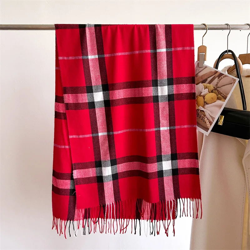 New Women Men Winter Plaid Cashmere Like Blanket Scarf Design Thick Warm Pashmina Shawl Wraps With Tassel Poncho Stoles Echarpe New Women Men Winter Plaid Cashmere Like Blanket Scarf Design Thick Warm Pashmina Shawl Wraps With Tassel Poncho Stoles Echarpe