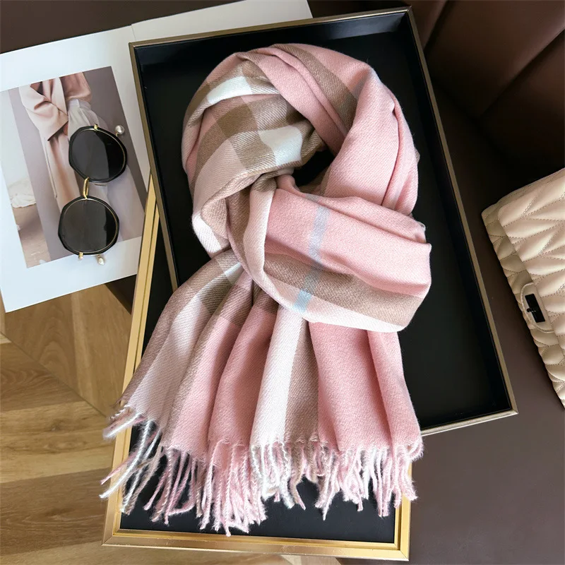 New Women Men Winter Plaid Cashmere Like Blanket Scarf Design Thick Warm Pashmina Shawl Wraps With Tassel Poncho Stoles Echarpe New Women Men Winter Plaid Cashmere Like Blanket Scarf Design Thick Warm Pashmina Shawl Wraps With Tassel Poncho Stoles Echarpe