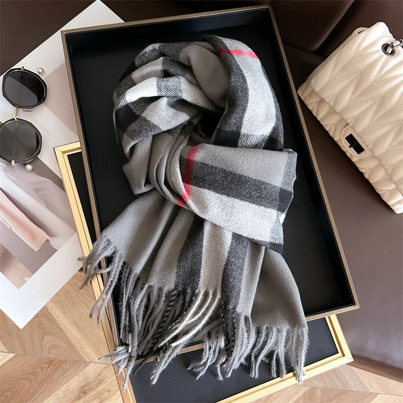 New Women Men Winter Plaid Cashmere Like Blanket Scarf Design Thick Warm Pashmina Shawl Wraps With Tassel Poncho Stoles Echarpe New Women Men Winter Plaid Cashmere Like Blanket Scarf Design Thick Warm Pashmina Shawl Wraps With Tassel Poncho Stoles Echarpe