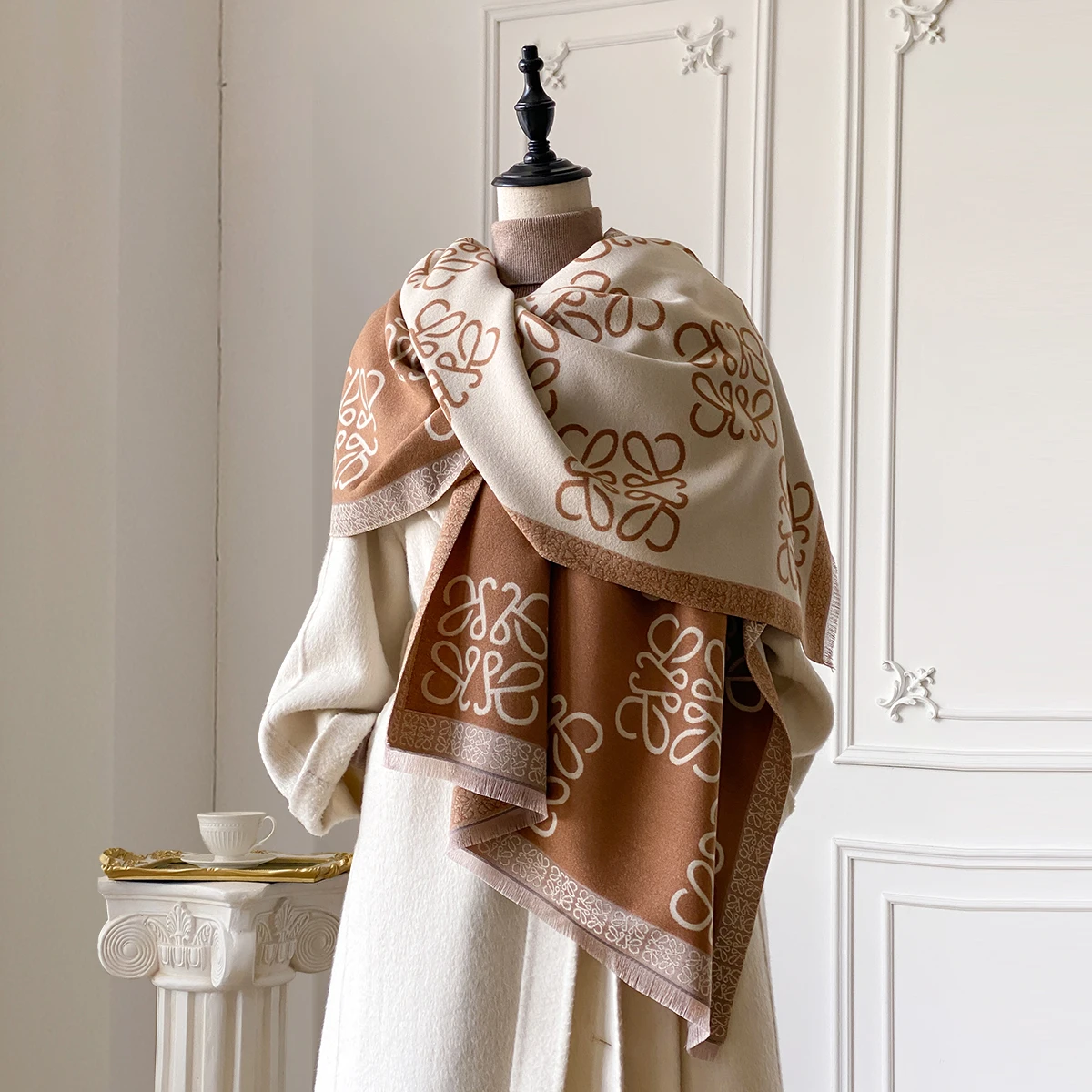 2025 Luxury Brand Women's Winter Warm Cashmere Scarf - Pashmina Shawl Wrap, Hijab, Travel Stole, Echarpe, Thick Warm Blanket