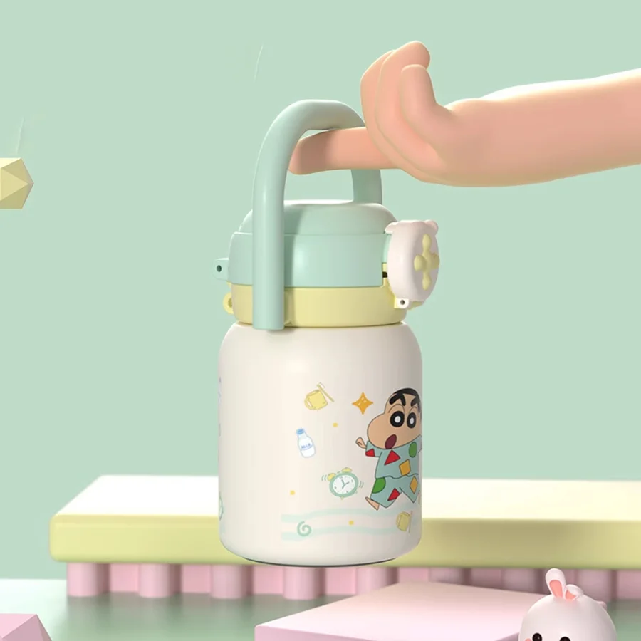 Crayon Shin-Chan Insulated Cup, Baby-Grade 316L Stainless Steel, Insulated Hot and Cold Water Bottle, Direct Drinking Straw Cup, Dual-Use Children's School Water Bottle, High-Value New Model - Image 3