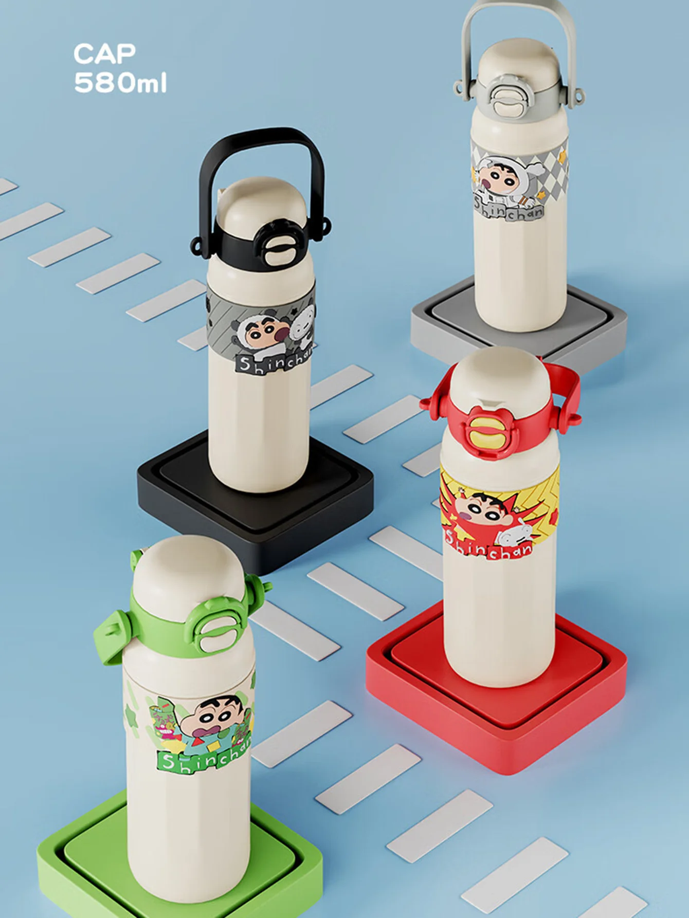 Crayon Shin-Chan Insulated Cup, Baby-Grade 316L Stainless Steel, Insulated Hot and Cold Water Bottle, Direct Drinking Straw Cup, Dual-Use Children's School Water Bottle, High-Value New Model