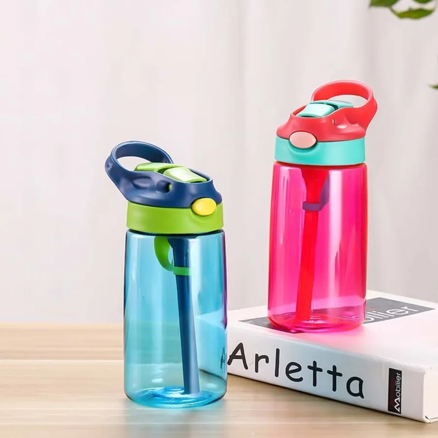 Outdoor Sports Water Bottle Travel Mug 400ml Children's Drinking Mug, Straw Mug, Easy to Carry, Leak-proof Seal, Large Capacity