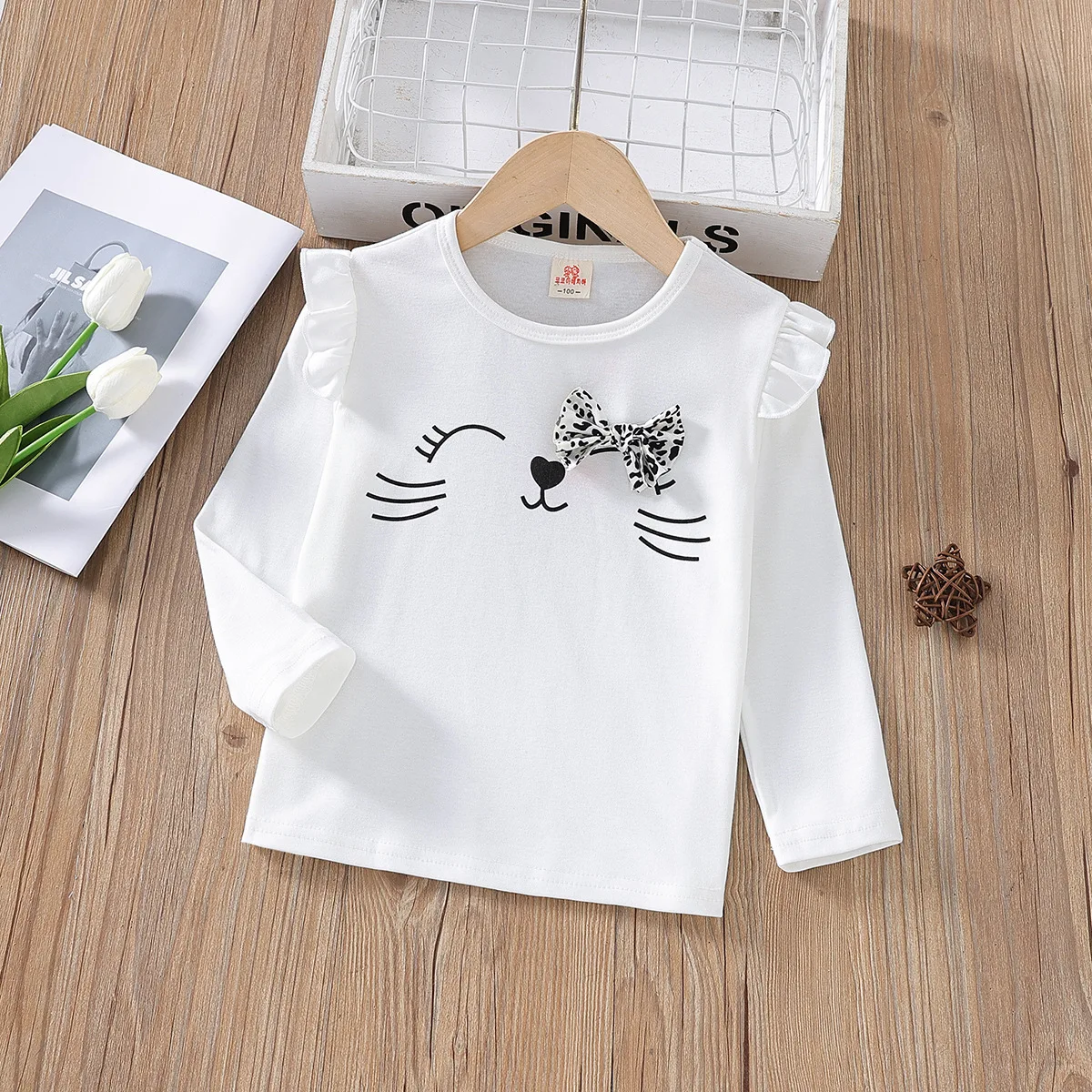 Spring Autumn Girls T-shirt Cotton Tops For Kids Cartoon Children Shirts Long Sleeve Baby Blouse Toddler Bottom Clothing