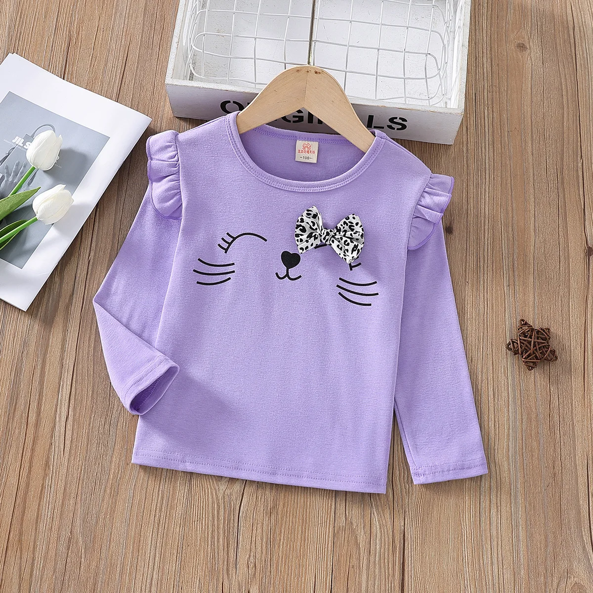 Spring Autumn Girls T-shirt Cotton Tops For Kids Cartoon Children Shirts Long Sleeve Baby Blouse Toddler Bottom Clothing
