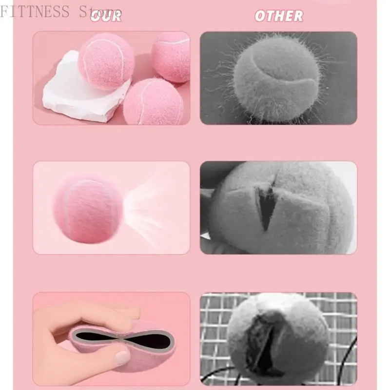 2/6pack High Tennis Practice Ball Eye Catching Pink Tennis Balls