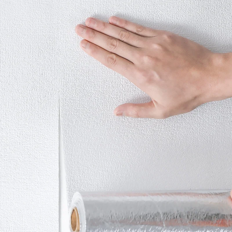 50cmX10m Linen 3D Foam Self-adhesive PVC Solid Color Thickened Waterproof Background Wall Renovation Wallpaper Wall Stickers - Image 2