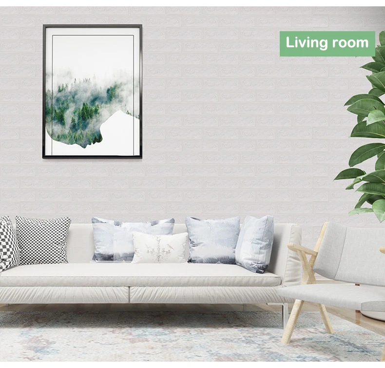 5-30pcs 35cm*30cm DIY Self-adhesive 3D Wall Stickers For Bedroom Waterproof Home Decor Background Foam Brick Wallpaper