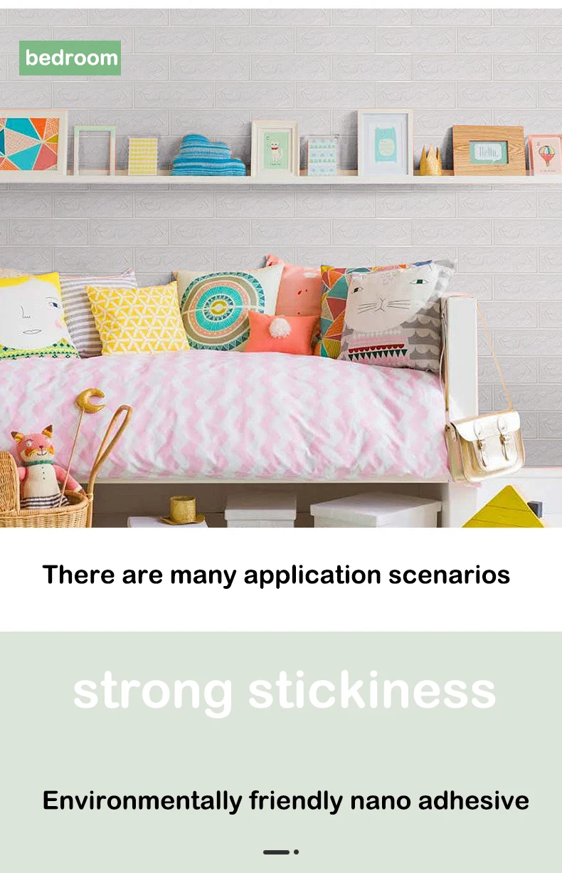 5-30pcs 35cm*30cm DIY Self-adhesive 3D Wall Stickers For Bedroom Waterproof Home Decor Background Foam Brick Wallpaper