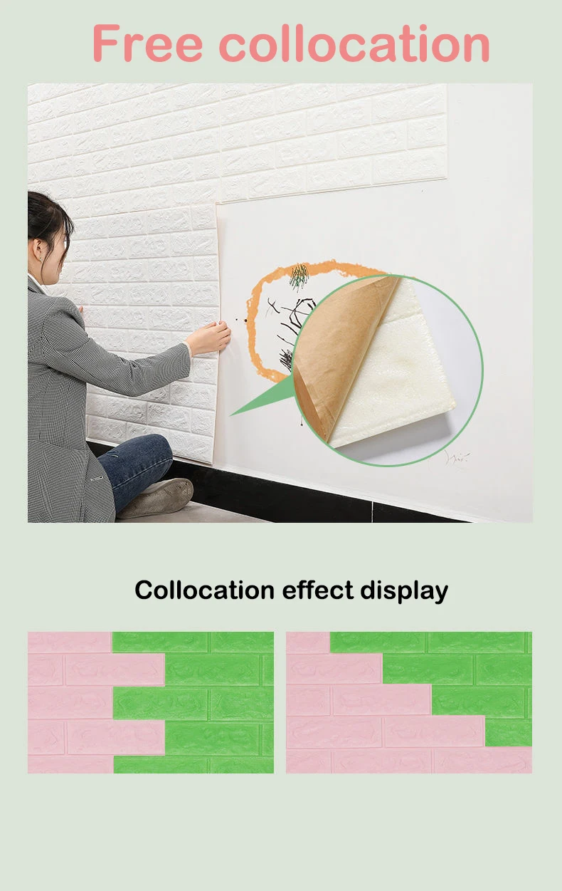5-30pcs 35cm*30cm DIY Self-adhesive 3D Wall Stickers For Bedroom Waterproof Home Decor Background Foam Brick Wallpaper