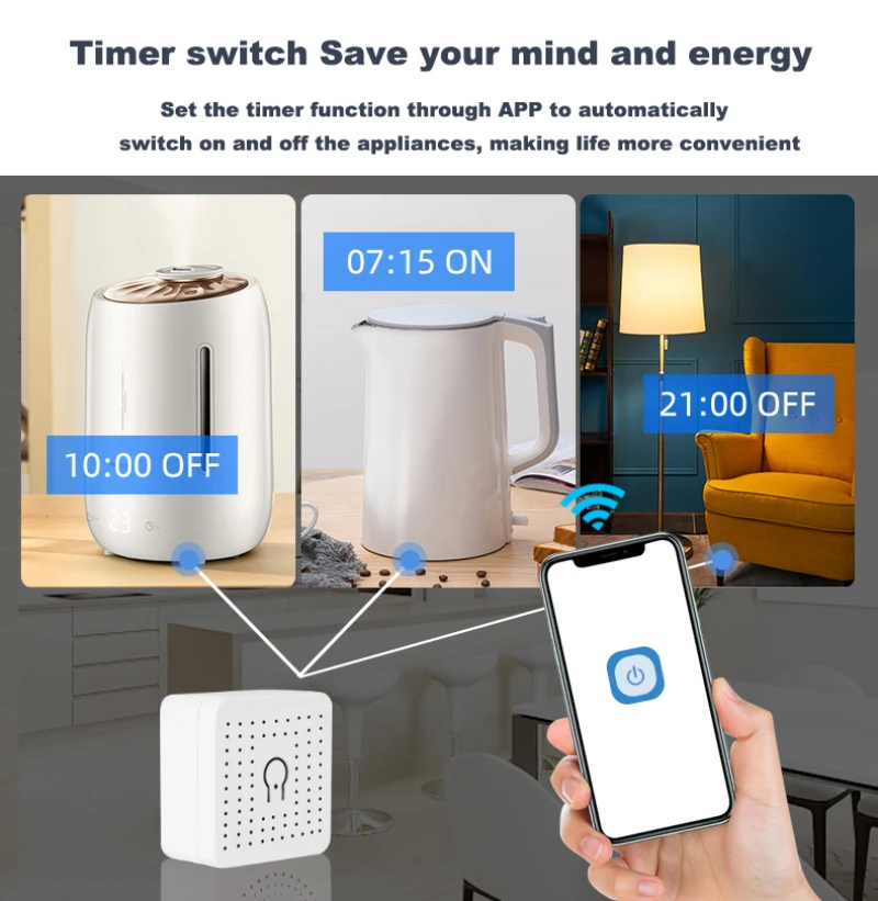 EWeLink Wifi Smart Switch Mini 16A 2way Control Smart Home Breaker Wireless Remote Voice Control Alexa Google Home