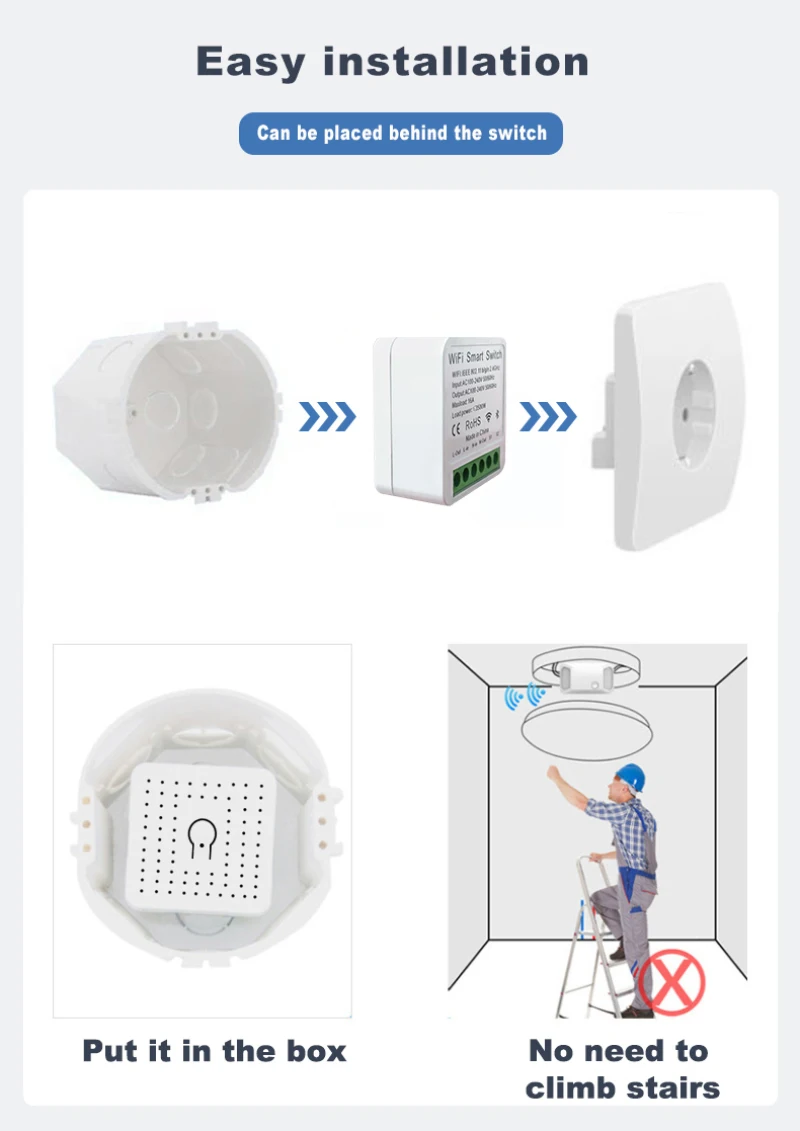 EWeLink Wifi Smart Switch Mini 16A 2way Control Smart Home Breaker Wireless Remote Voice Control Alexa Google Home