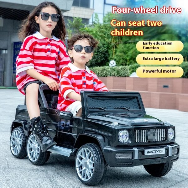Ultra Large Power Remote-controlled Children's Electric Vehicle for 3-8 Years Old, Self Driving Six Wheeled Baby Toy Ride on Car
