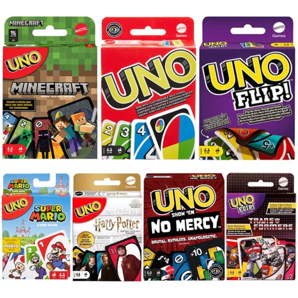 UNO Filp Playing Cards games,Super Mario,Minecraft,Harry Potter,Transformers,No Mercy,Social Board Table party games,kids toys
