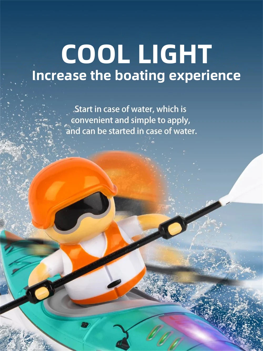 2.4G RC Boat Kayak Racing Ship Remote Control Rowing Boat Paddling Water Competition Games Balanced Vessel Outdoor Toy Boy Gifts