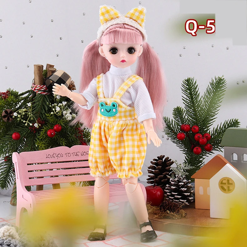 BJD Doll 23 Multiple Removable Joints 30cm 1/6 3D Eyes Fashion Princess Doll Girl Dress Up Birthday Gift DIY Toy Reborn Kawaii