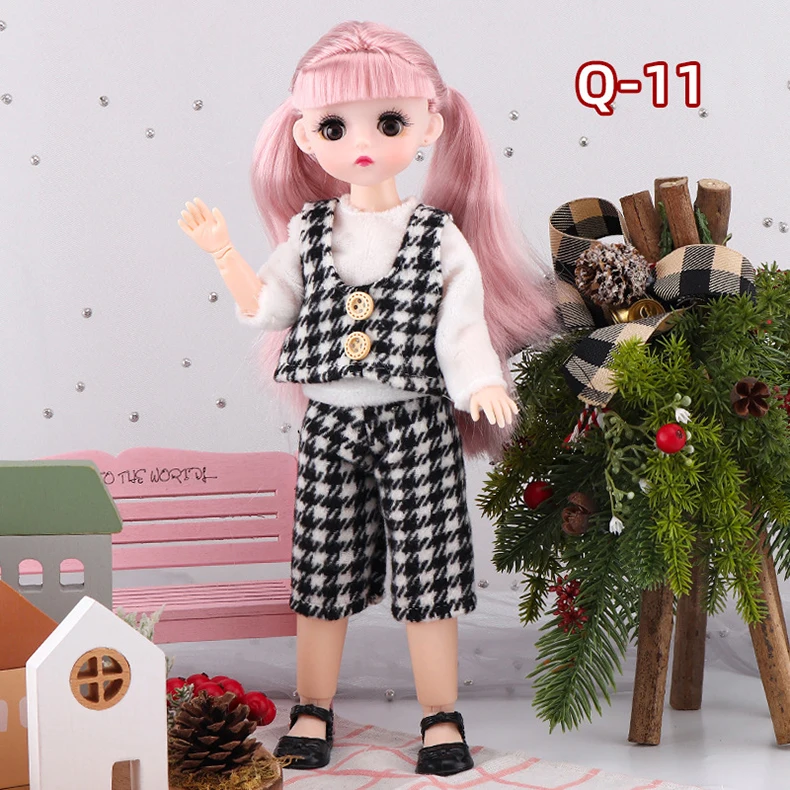 BJD Doll 23 Multiple Removable Joints 30cm 1/6 3D Eyes Fashion Princess Doll Girl Dress Up Birthday Gift DIY Toy Reborn Kawaii
