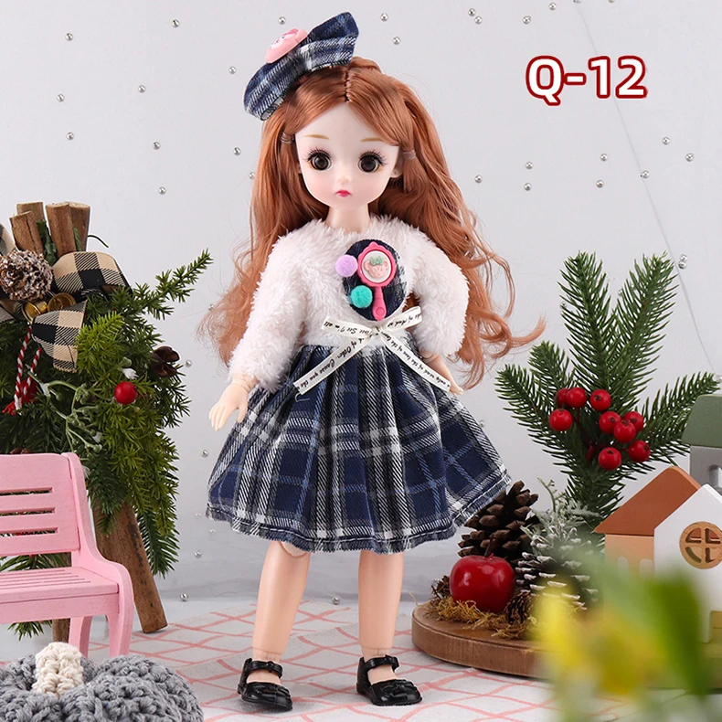 BJD Doll 23 Multiple Removable Joints 30cm 1/6 3D Eyes Fashion Princess Doll Girl Dress Up Birthday Gift DIY Toy Reborn Kawaii