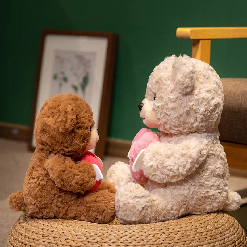25/30CM Cartoon Anime Angel Heart hugging Teddy Bear Animal Doll Cute Plush Toy High quality Toy Pillow for Children