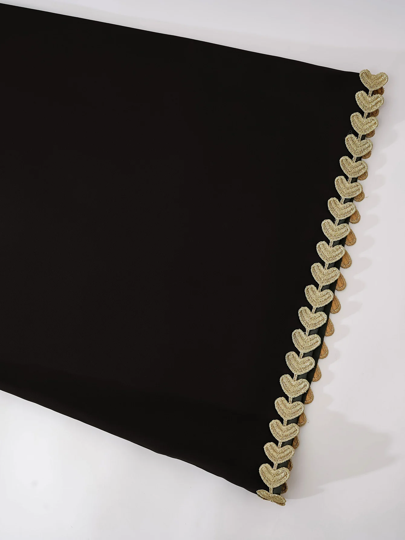 Muslim Womens Black Abaya with Gold Heart Loose Robe for Islamic Modest Fashion Daily Wear Prayers Weddings Religious Events