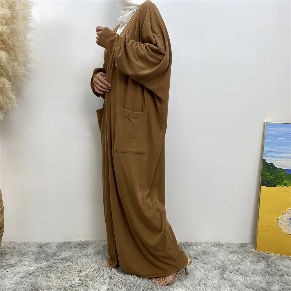 Modest Abaya Ramadan Muslim Fashion Dubai Abaya Long Hijab Dresses with Belt Islam Clothing Abayas African Dresses for Women Kaf