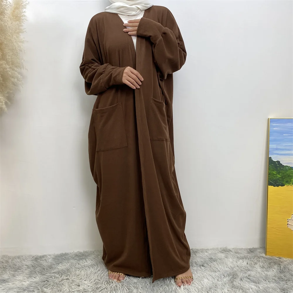 Modest Abaya Ramadan Muslim Fashion Dubai Abaya Long Hijab Dresses with Belt Islam Clothing Abayas African Dresses for Women Kaf