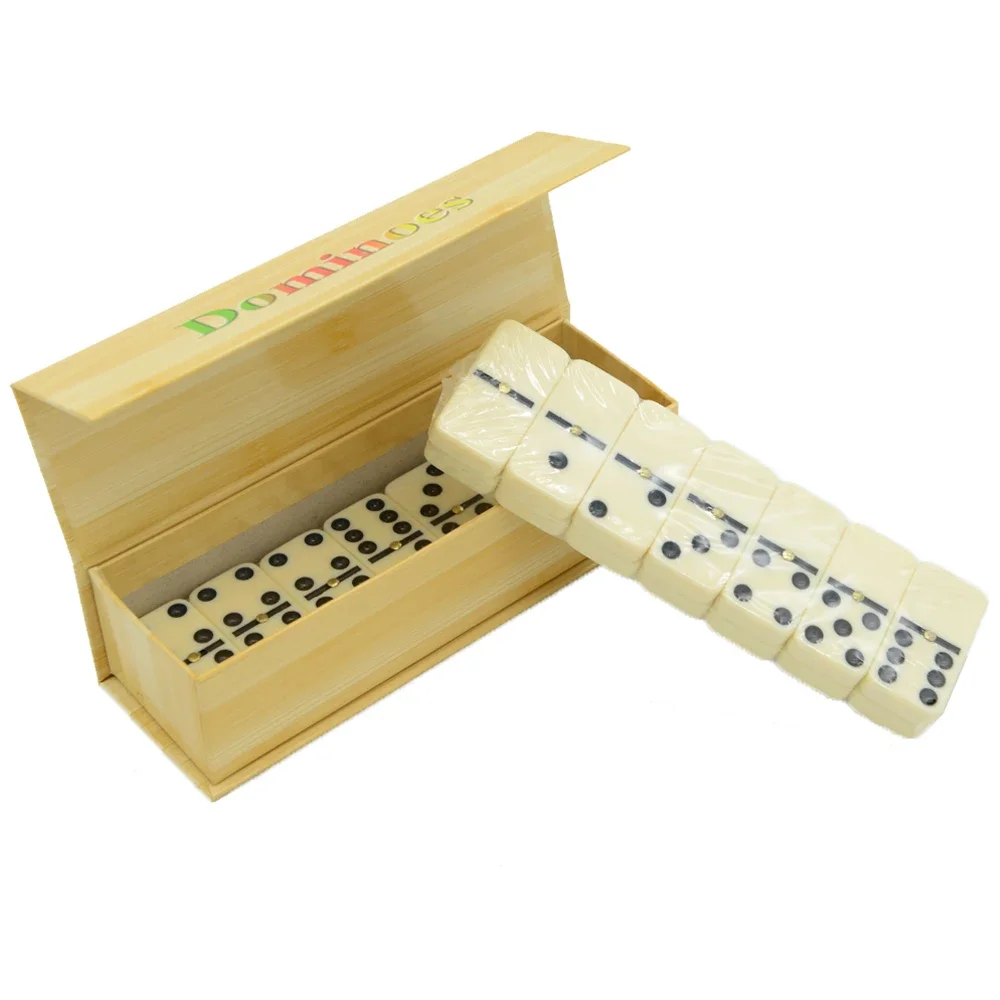 New Dominoes Set Entertainment Recreational Travel Game Blocks Wooden Building Learning Educational Toy Dot Dominoes Board Game