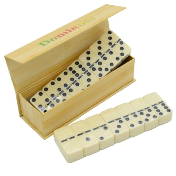 New Dominoes Set Entertainment Recreational Travel Game Blocks Wooden Building Learning Educational Toy Dot Dominoes Board Game