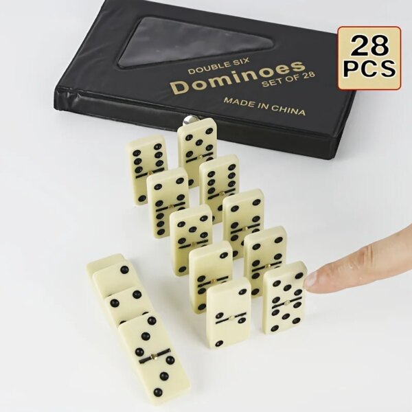 Domino chess set-high-quality board game toys, equipped with sturdy PVC storage boxes, very suitable for family game nights
