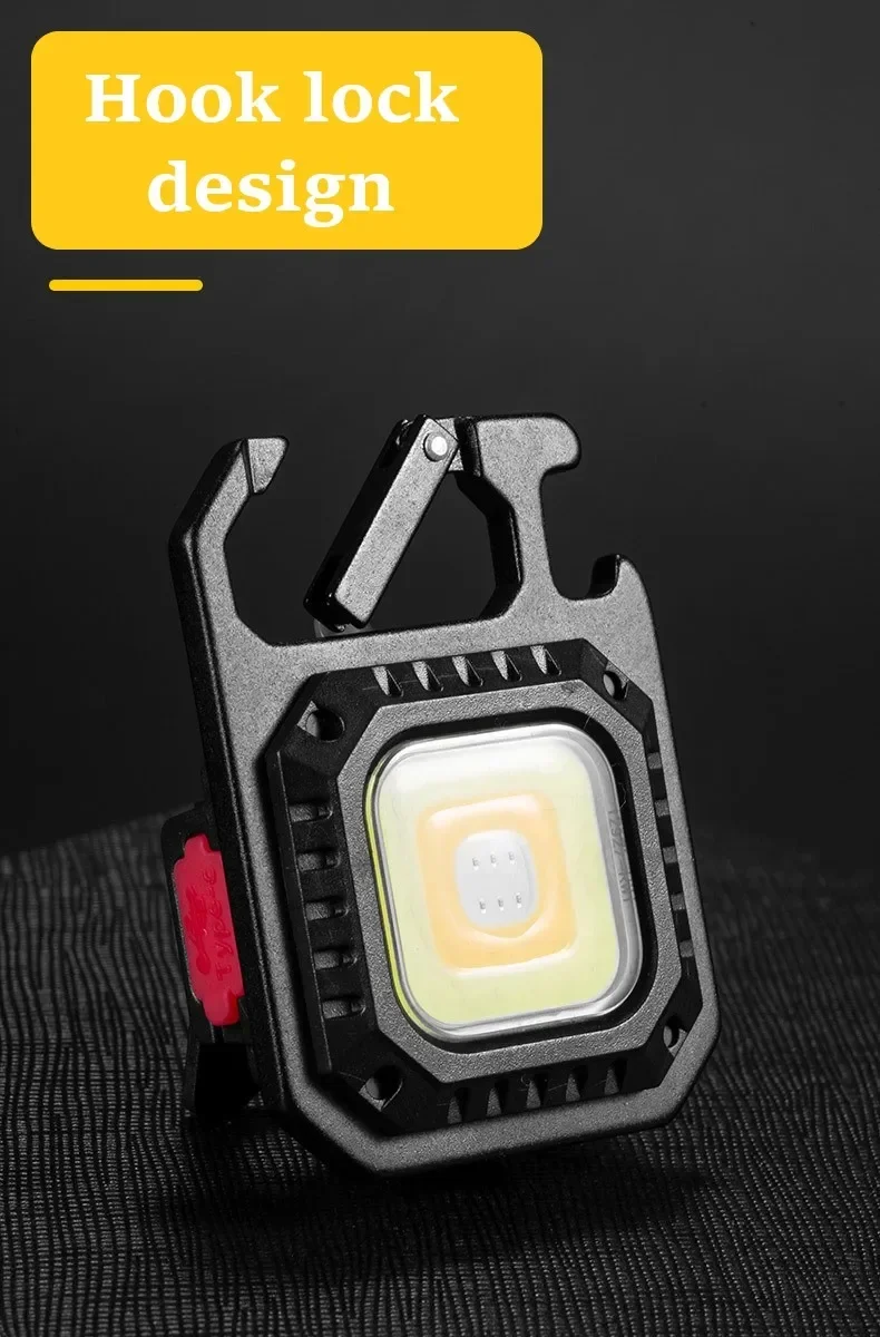 Portable Mini LED Flashlight USB C Rechargeable Keychain Light Multifunctional Work Light Outdoor Camping Lantern Fishing Torch