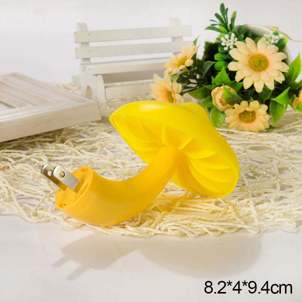 Mushroom Night Light LED Bedside Lamp EU / US Plug 7 Color Changing Light-controlled Sensor for Babyroom Bedroom Home Decor
