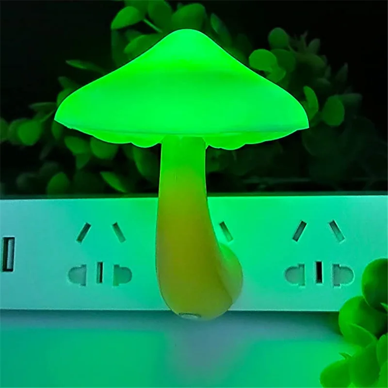 Mushroom LED Night Lights Shape Automatic Sensor Bedroom Decor US Plug Wall Lamps for Kid Children's Room Bedside Mini Lamp Mushroom LED Night Lights Shape Automatic Sensor Bedroom Decor US Plug Wall Lamps for Kid Children's Room Bedside Mini Lamp