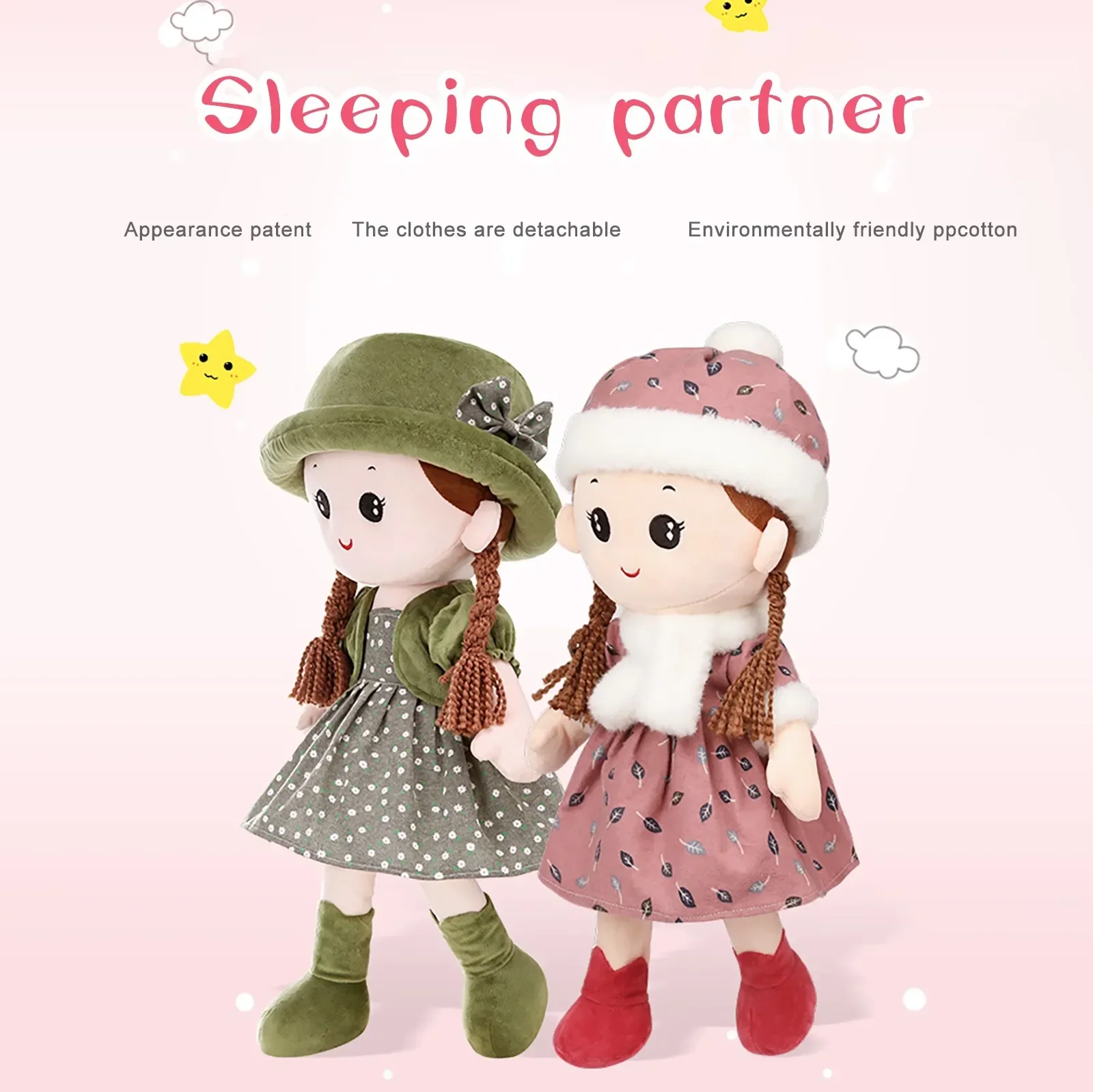 35cm Baby Girl Rag Doll With Removeable Hat Skirt Sweetheart Rag Doll Cozy Cuddle Soft Baby Doll Sleeping Plush Doll For Kids