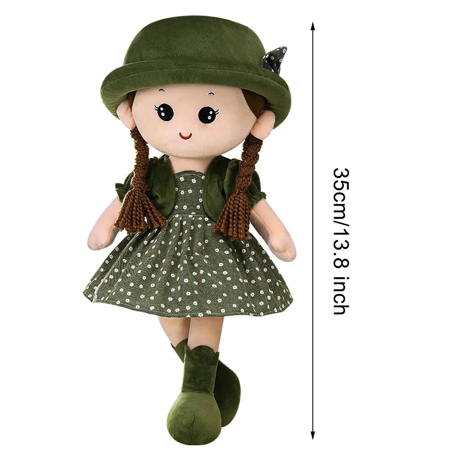 35cm Baby Girl Rag Doll With Removeable Hat Skirt Sweetheart Rag Doll Cozy Cuddle Soft Baby Doll Sleeping Plush Doll For Kids